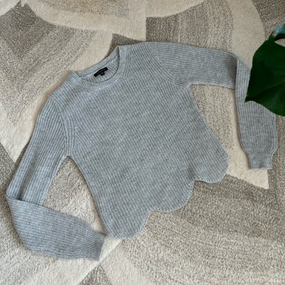 DYNAMITE | Scalloped Knit Sweater - Picture 1 of 5